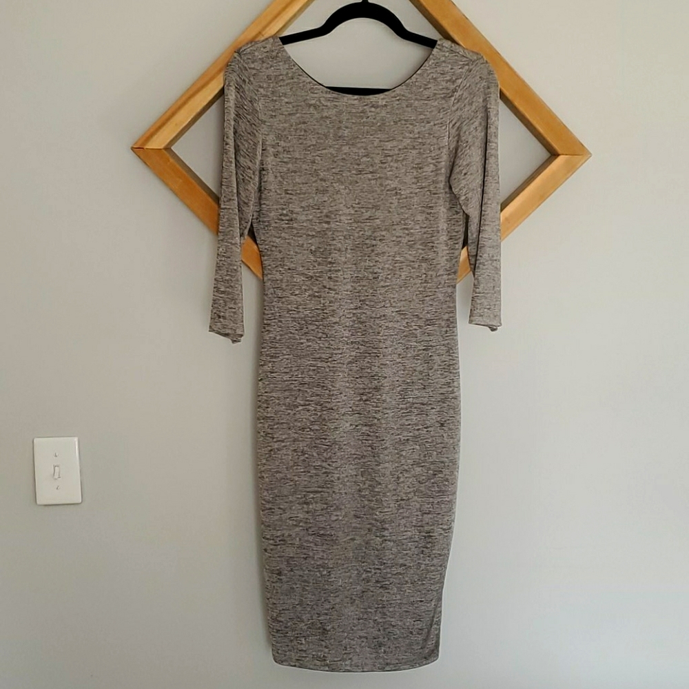 Sleek Silver Dress with Low Back